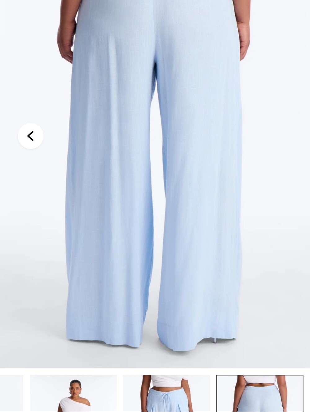 Light Blue Wide-Leg Women's Pants